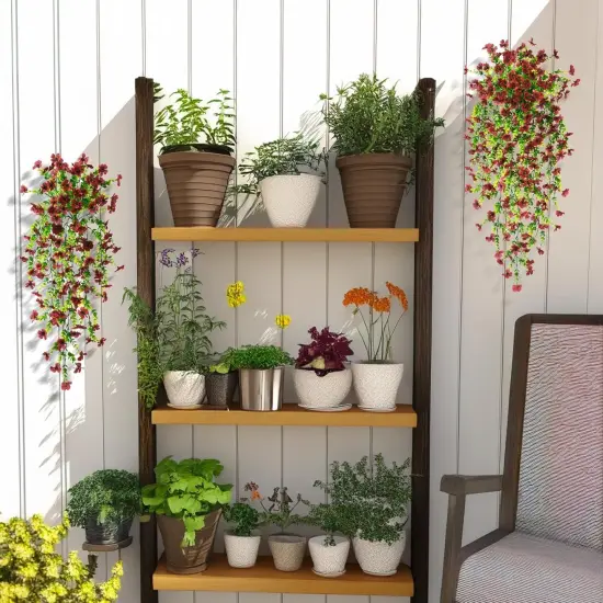 Vibrant Faux Daisy Hanging Plants - 2PCS Fall D&eacute;cor Orange brown {5}