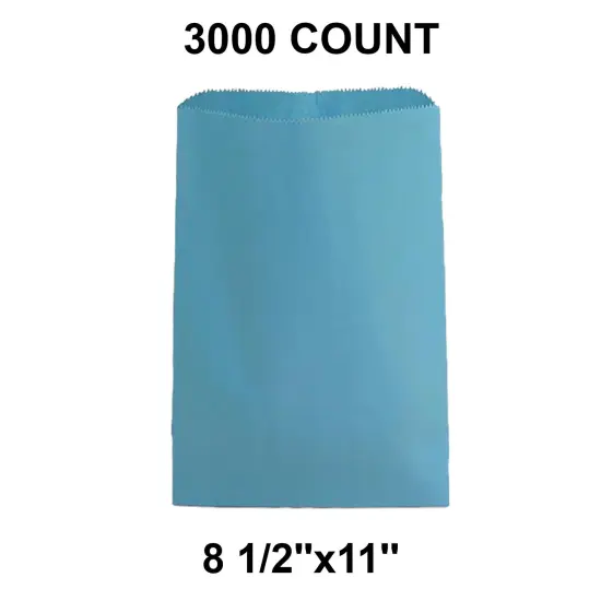 Large Colored Paper Merchandise Bags 8 1/2" x 11" Sky Blue {1}