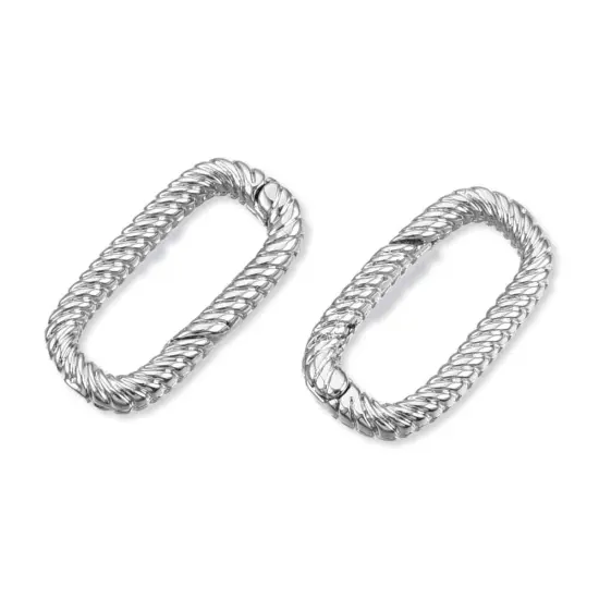 18x9x2.5mm Plated Brass Twisted Oval Spring Gate Clasp - Choose Your Color Gold (2948) {5}