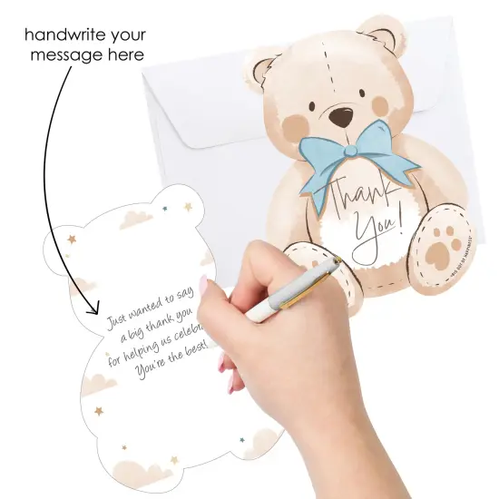 Big Dot of Happiness We Can Bearly Wait - Shaped Thank You Cards - Teddy Bear Baby Shower Thank You Note Cards with Envelopes - Set of 12 {3}