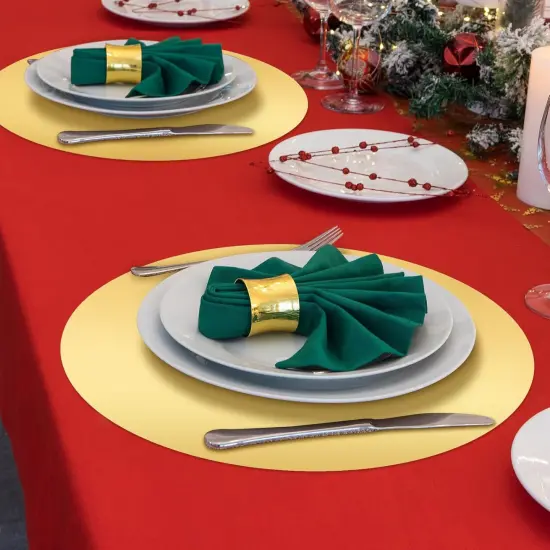 50 Pcs Round Paper Placemats Decorative Disposable Place Mats Table Mats for Dining Wedding Table Decoration Home Banquet New Years Festive Party Birthday Holiday (Gold) {4}