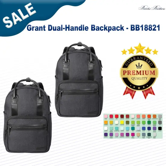 Brooks Brothers&reg; Grant Dual Handle Backpack HthrGrey {2}