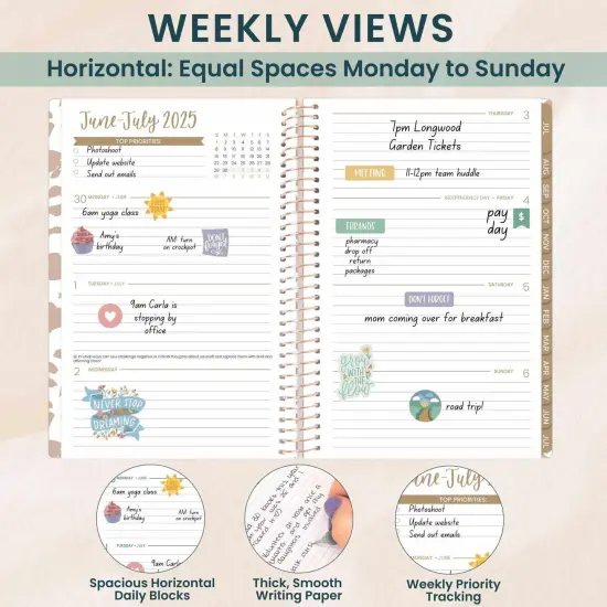 bloom daily planners 2025-26 Academic Planner, Soft Cover, 5.5" x 8.25", Tan Leopard {5}