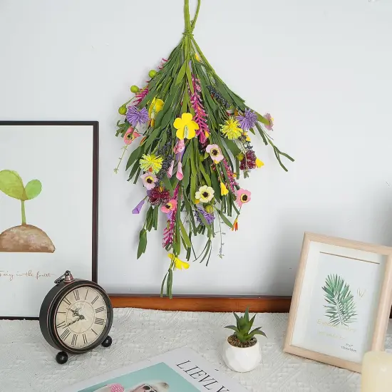 Artificial Forsythia & Daisy Teardrop Swag &ndash; 24 {3}