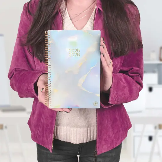 bloom daily planners 2025-26 Academic Planner, Soft Cover, 5.5" x 8.25", Iridescent Opal {2}