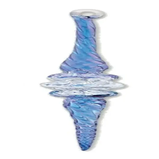 Outer Swirl Icicle Glass Ornaments - Blue - Clear Center {2}