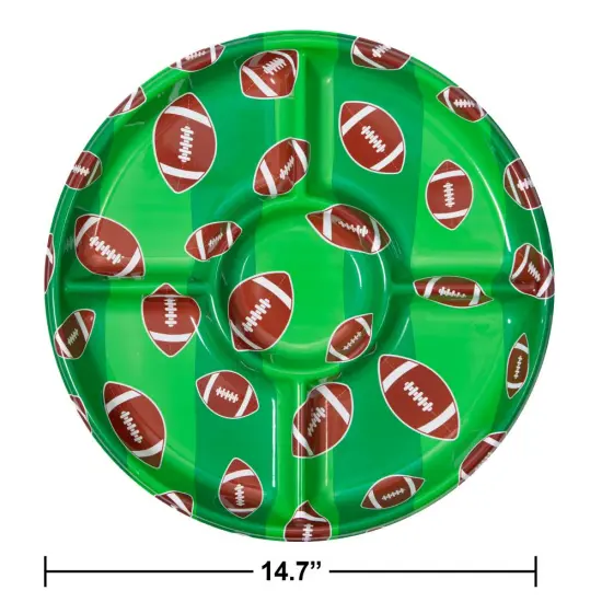6 pc Bulk Tailgate Decor Football Plastic Compartment Tray {3}