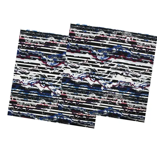 Distressed Stripes Printed Spandex Fabric {5}