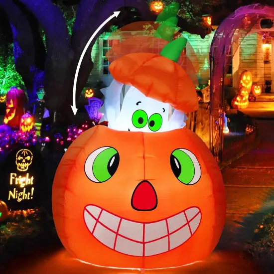 Halloween Inflatables Animated Pumpkin Ghost Outdoor Decorations {2}
