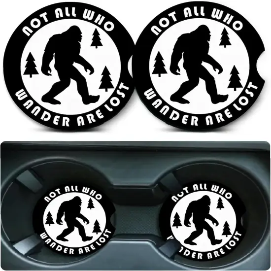 2 Pack Bigfoot Car Cup Holder Coasters {1}