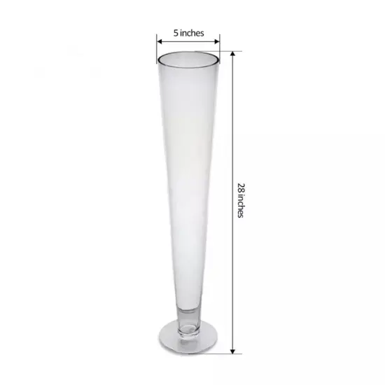 4 pcs 28" tall Trumpet Clear GLASS VASES Wedding Party Centerpieces {2}