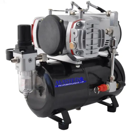 Iwata High Performance Plus HP-C Plus Airbrushing System with TC-828 Twin Piston Air Compressor with Air Storage Tank {3}