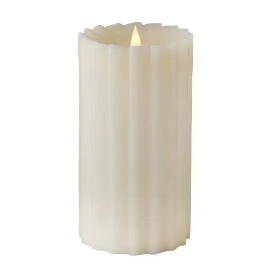 Christmas Sutton Fluted Motion Flameless Candle 4x10 Ivory {1}