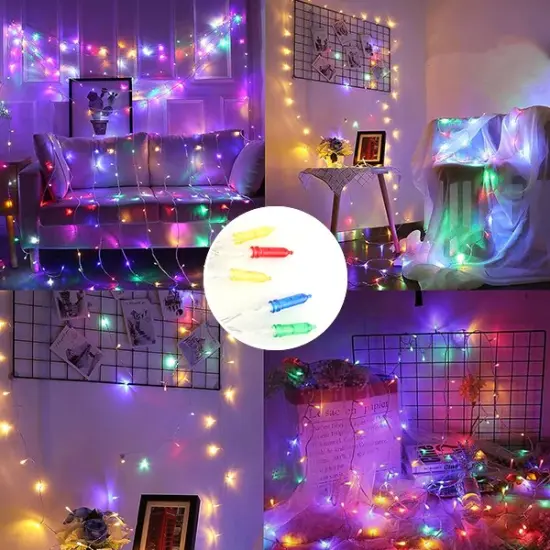 20 Multicolor LED M5 Lights Battery Operated 4" Spacing {1}