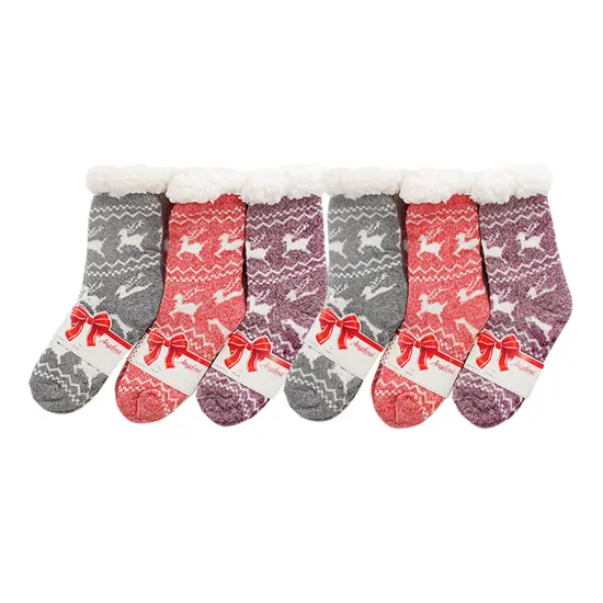 Kids Snuggly Slipper Socks 1 Pair Assorted Color {3}