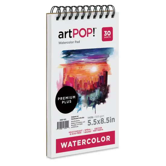 artPOP! Watercolor Pad, 5.5" x 8.5", 30 Sheets, Spiral Bound, Acid-Free Paper, 140lb (300gsm), Perfect for Most Wet & Dry Media, Ideal for Beginners, Students, Artists {3}