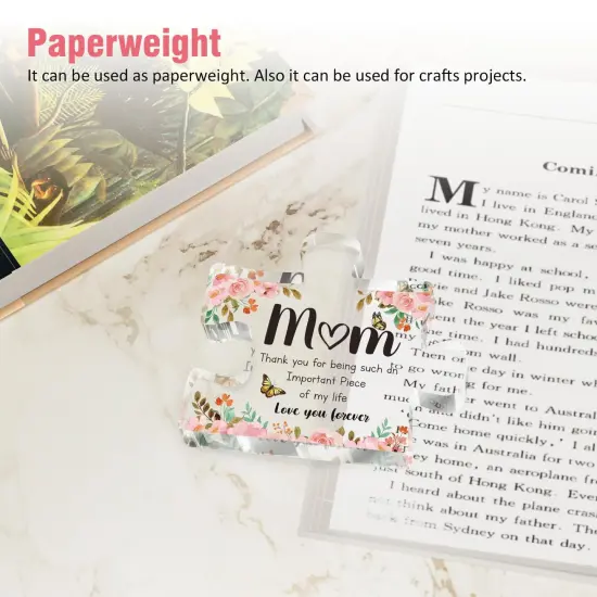 Mothers Day Gifts for Mom - Delicate Mom Birthday Gifts from Daughter Son - Engraved Acrylic Block Puzzle Piece 3.9 x 3.3 inch - Mothers Day Christmas Birthday Gifts for Mom, Ideas {2}