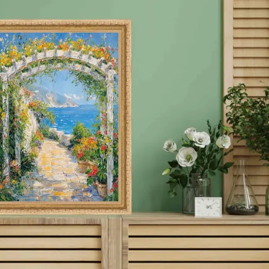 Italian Bright Gold Beaded Picture Frame 32x24 frame {5}