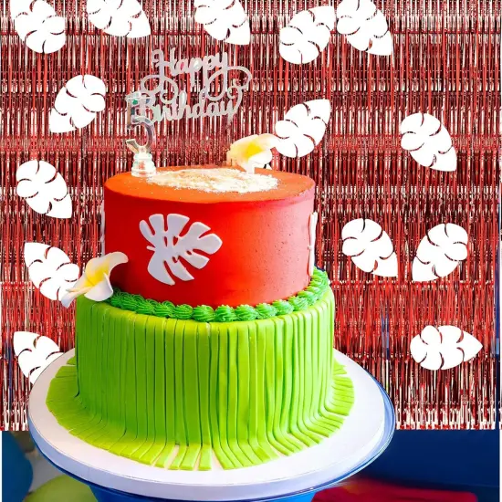 2 Pcs Cartoon Birthday Party Decorations Red Tinsel Foil {2}