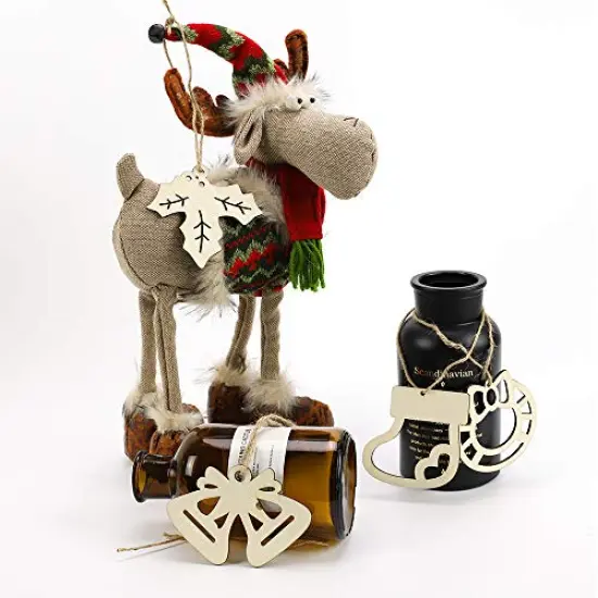 30PCS Christmas Wooden Ornaments, 3 Inch Unfinished Wooden Cutouts Boho Ornaments for Hanging Christmas Tree DIY Kids Crafts Gift Winter Party Indoor Home Winter Xmas Decorations {3}