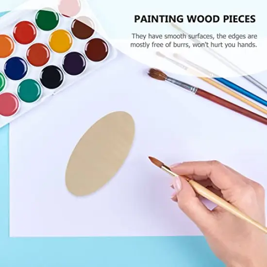 20pcs Unfinished Wood Cutouts - Oval & Round Shapes for DIY Crafts, Wedding, Christmas Ornaments & Gifts {2}