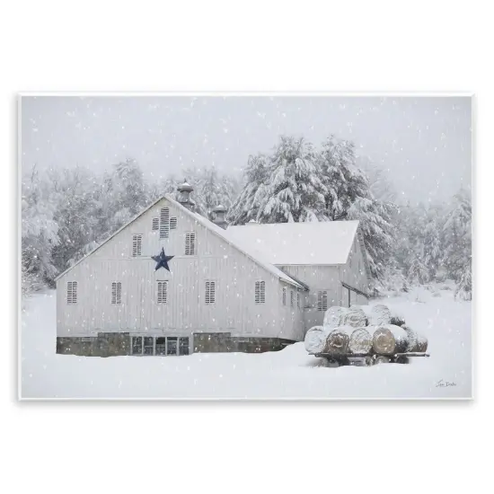 Stupell Industries Snowy White Farmhouse Scene Wall Plaque By Lori Deiter {1}