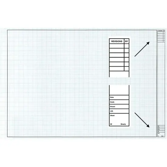 Clearprint 24" x 36" 1000H Design Vellum Sheets with Architect Title Block, 16 lb., 100% Cotton, 100 Sheets Per Pack, 1 Each {1}