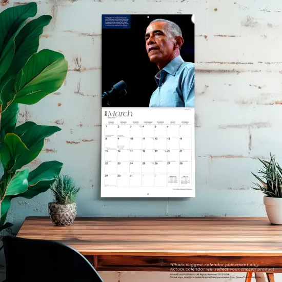 President Barack Obama | 2026 12 x 24 Inch (Hanging) Monthly Square Wall Calendar | Plastic-Free {5}