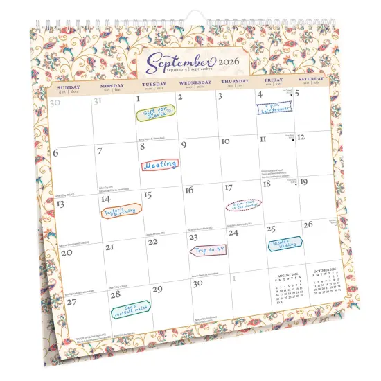 Tuscan Delight | 2026 12 x 12 Inch (Hanging) Monthly Square Wire-O Calendar | Sticker Sheet {4}