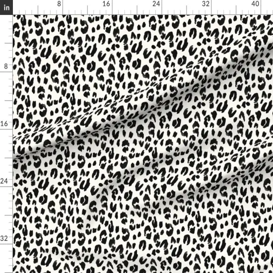 Various Fabrics by the Yard or Fat Quarter Leopard Spots Dots Animal Black White Neutral 2 Print Custom Printed Fabric by Spoonflower {1}