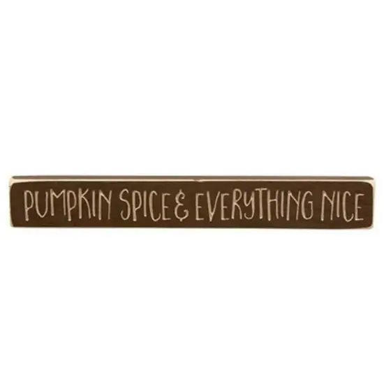 Decorative Wooden Pumpkin Spice Block Sign for Fall Home Decor {1}