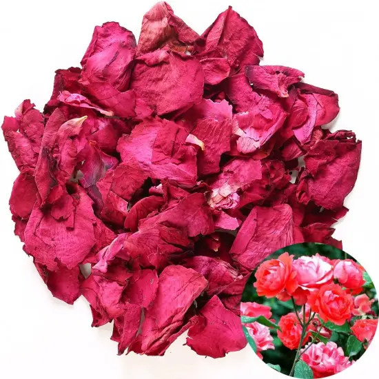TooGet Dried Real Rose Petals, All Natural, Dried Flower Petals for Herbal Tea, Dried Rose Petals for Wedding Party Decoration {1}