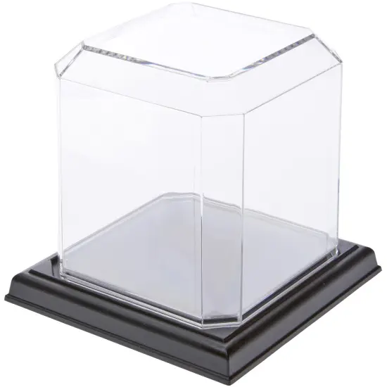 Pioneer Plastics 042CPBASE-UV Clear Plastic Softball Display Case with Base (UV Resistant), 4" W x 4" D x 4.125" H {1}