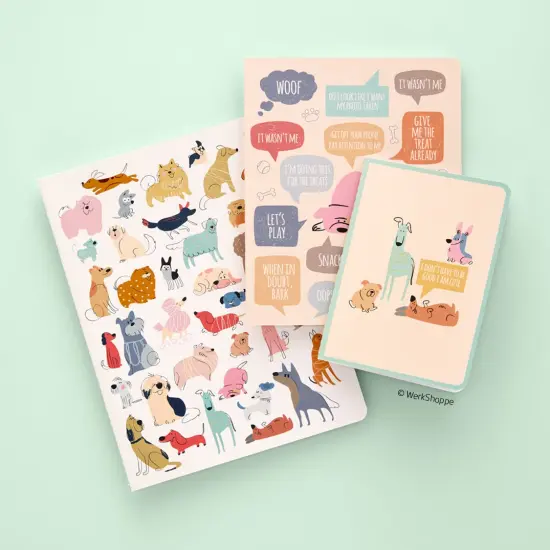 If Dogs Could Talk Stitched Notebook Set, Softcover Journal, Class Notebooks {1}