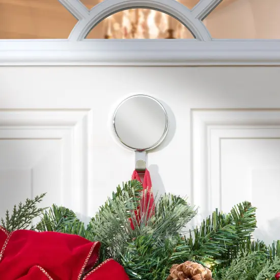 Haute Decor Attract&reg; Magnetic Hanger, 1 Pack - Strong Magnet Hook for Metal Doors and Surfaces Silver {2}