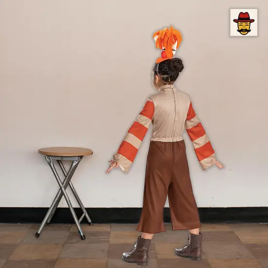 Girls Classic Disney Pixar Inside Out 2 Anxiety Costume Jumpsuit Headpiece {4}