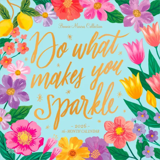 Bonnie Marcus OFFICIAL | 2026 12 x 24 Inch (Hanging) Monthly Square Wall Calendar | Foil Stamped Cover | Plastic-Free {1}