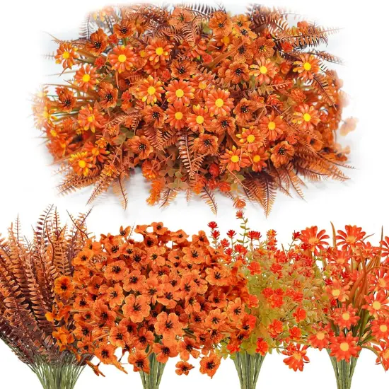 40 Pcs Fake Fall Flowers Artificial Fall Plants {1}