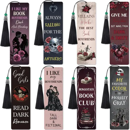 8 Pcs Gothic Dark Romance Diamond Painting Bookmarks Kit {1}