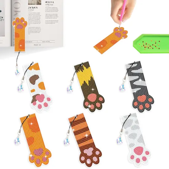 6 PCS Diamond Art Bookmarks Kits Diamond Painting {1}