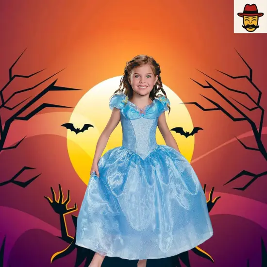 Girl's Cinderella Movie Costume Fairytale Princess Dress with Butterflies {2}