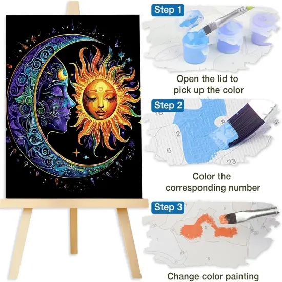 Moon Paint by Numbers Kit - 16x20 Inch (No Frame) {5}