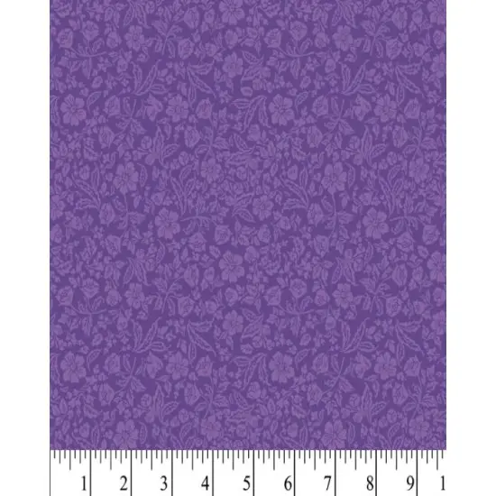 Royal Purple Floral Cotton Fabric | By the Yard | Sewing and Crafting | 44 inches wide {1}