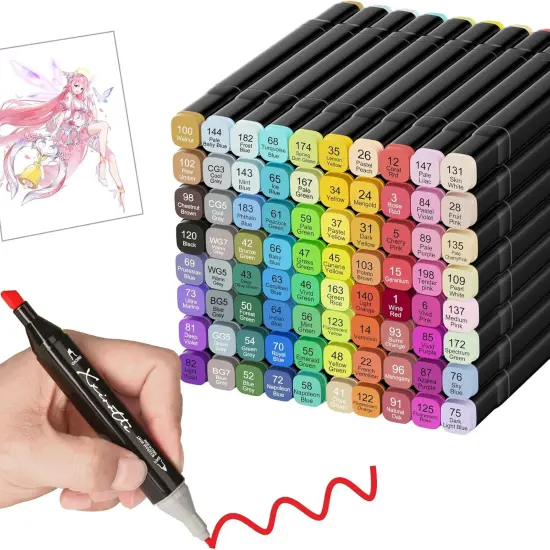 Alcohol Markers Set 80 Colors - Dual Tip Art {1}