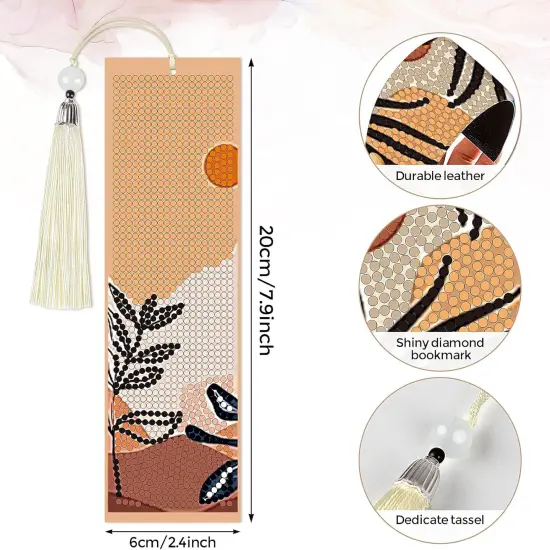 4 Pieces Boho Diamond Painting Bookmarks Kits for DIY Making Beginner {2}