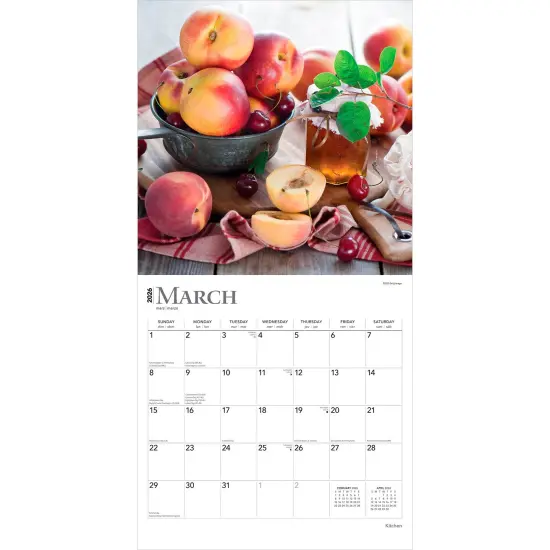 Kitchen | 2026 12 x 24 Inch (Hanging) Monthly Square Wall Calendar | Plastic-Free {3}