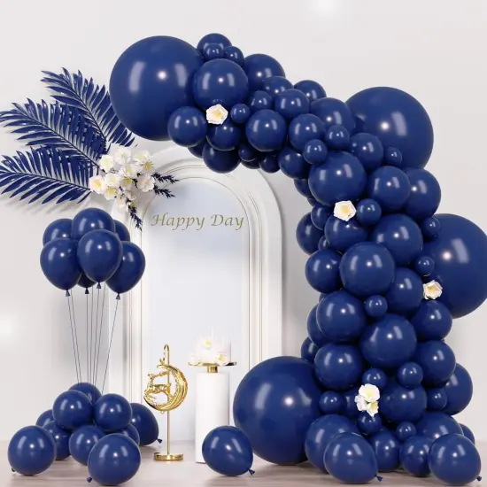 130pcs Navy Blue Balloons Different Sizes 18" 12" 10" 5" Dark Blue Balloons {1}