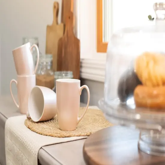 10 ounce New Bone China Coffee Cup Mugs Set of 4 {4}