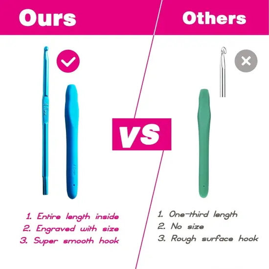 2Pack Size 7.0mm, L / 8.0mm Crochet Hooks, Super Smooth & Ergonomic for Beginner and Advanced {2}