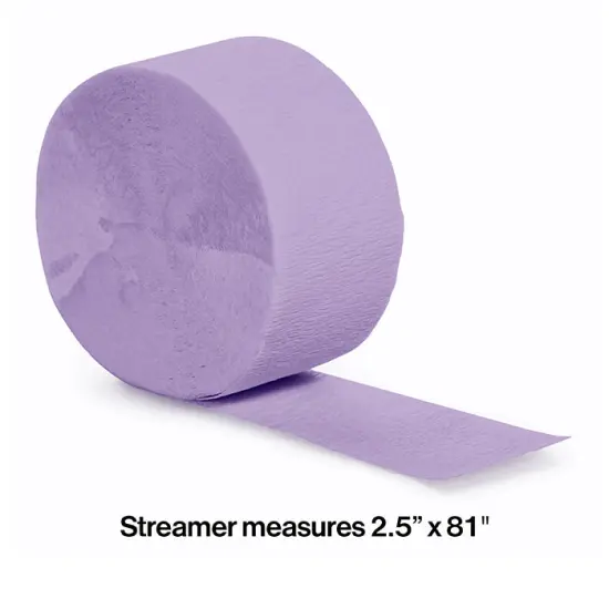 12 pc Bulk Luscious Lavender Crepe Streamer 81 ft {2}